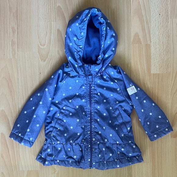 OshKosh B'gosh Blue Polka Dot Raincoat - Picture 1 of 4